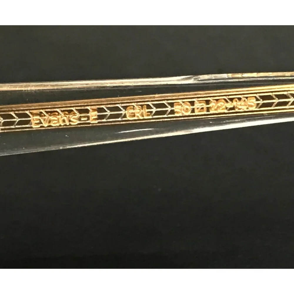 Eyevan Eyeglasses Frames Evans-E CRL 24K Gold Clear Square 50-22-145